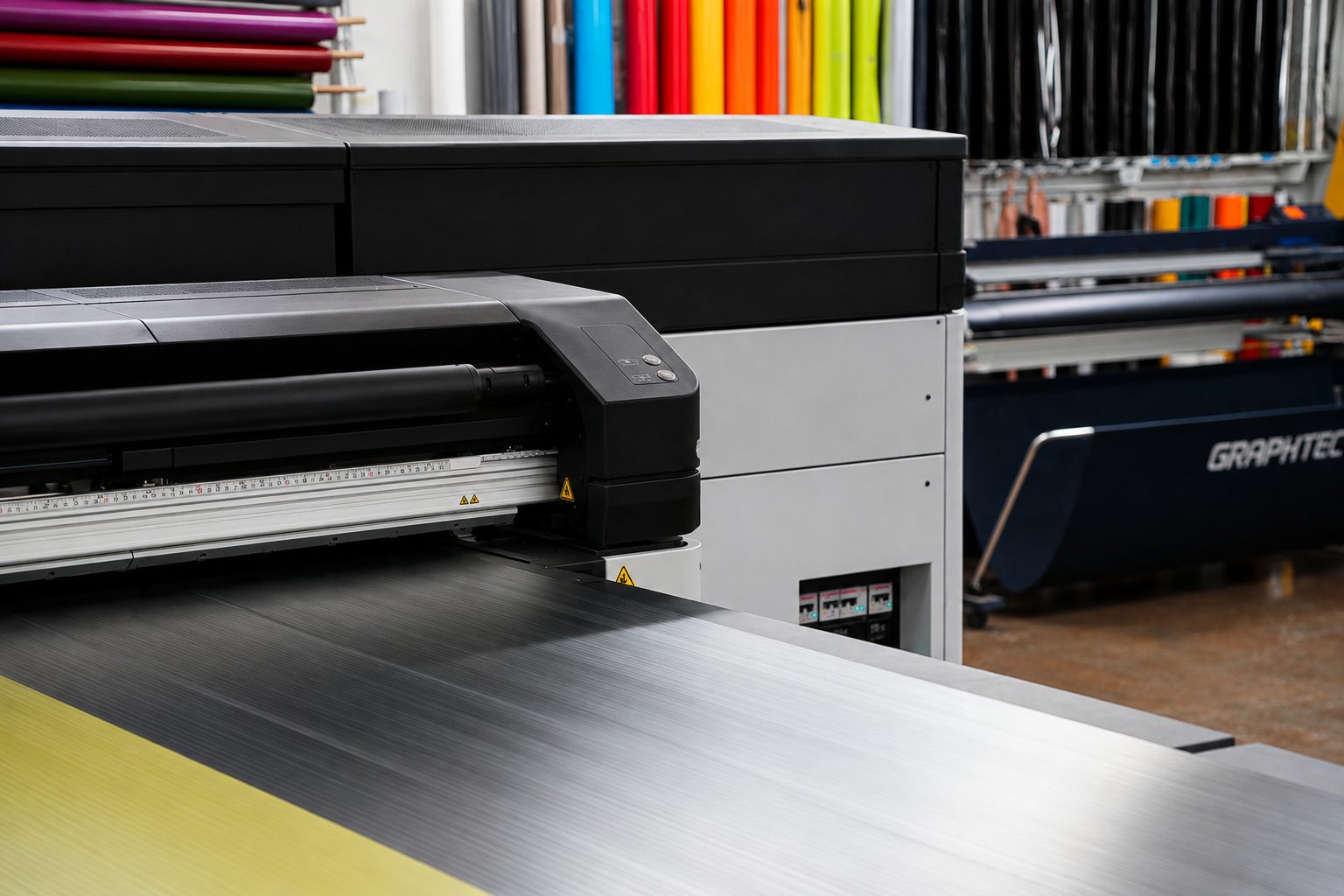 Flatbed printer in the ATD print room